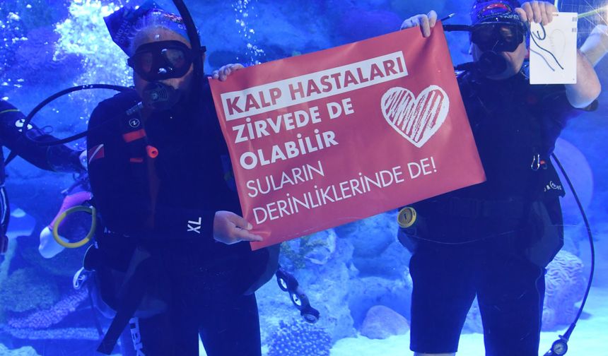 SAĞLIK KAHRAMANLARI KANSER VE KALP FARKINDALIĞI İÇİN SERBEST DALIŞ YAPTI